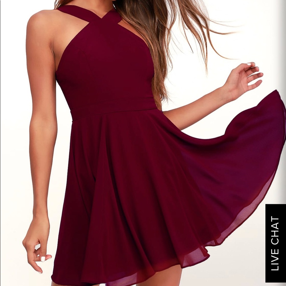 burgundy dress